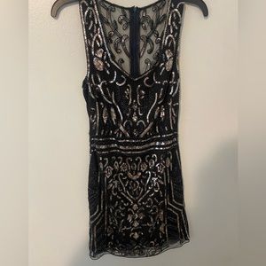 Navy blue beaded bodycon dress. Size small
